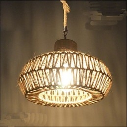 Lampadario a sospensione vintage artigianale marrone