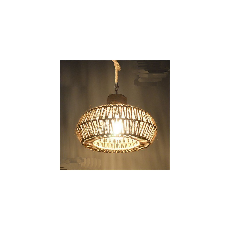 Lampadario a sospensione vintage artigianale marrone