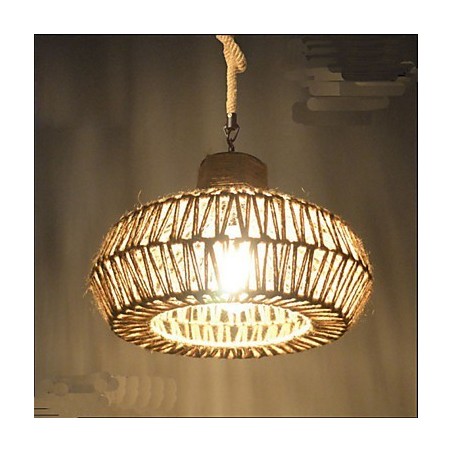 Lampadario a sospensione vintage artigianale marrone
