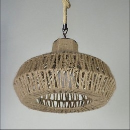 Lampadario a sospensione vintage artigianale marrone