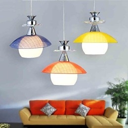 Lampada a sospensione moderna contemporanea in vetro, bianco multicolore, E26/E27