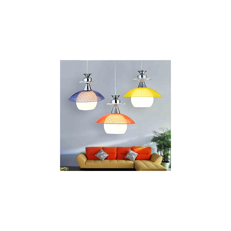 Lampada a sospensione moderna contemporanea in vetro, bianco multicolore, E26/E27