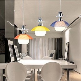 Lampada a sospensione moderna contemporanea in vetro, bianco multicolore, E26/E27