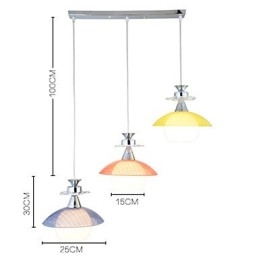 Lampada a sospensione moderna contemporanea in vetro, bianco multicolore, E26/E27