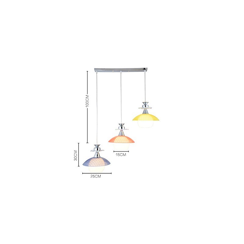 Lampada a sospensione moderna contemporanea in vetro, bianco multicolore, E26/E27
