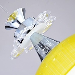 Lampada a sospensione moderna contemporanea in vetro, bianco multicolore, E26/E27