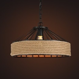 Lampada a sospensione moderna in metallo nero stile retrò, 1 luce E26/E27