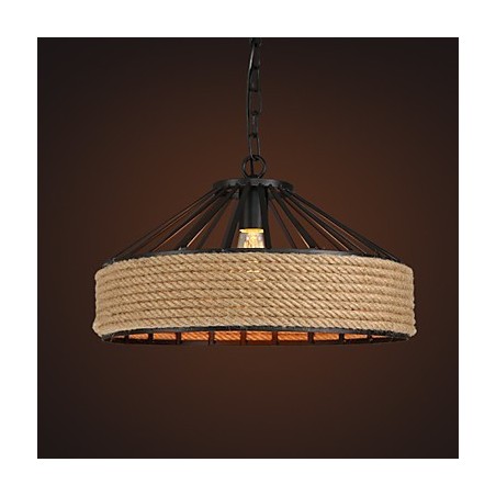 Lampada a sospensione moderna in metallo nero stile retrò, 1 luce E26/E27