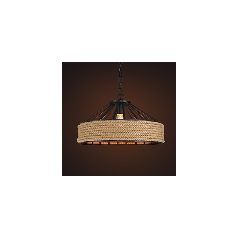 Lampada a sospensione moderna in metallo nero stile retrò, 1 luce E26/E27