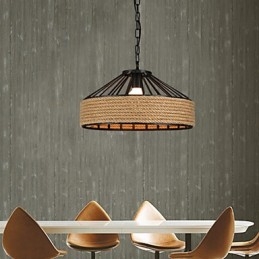 Lampada a sospensione moderna in metallo nero stile retrò, 1 luce E26/E27