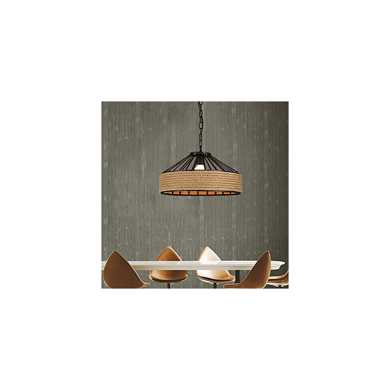 Lampada a sospensione moderna in metallo nero stile retrò, 1 luce E26/E27