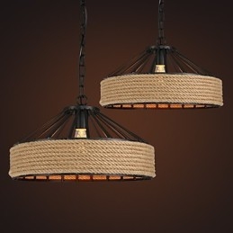 Lampada a sospensione moderna in metallo nero stile retrò, 1 luce E26/E27