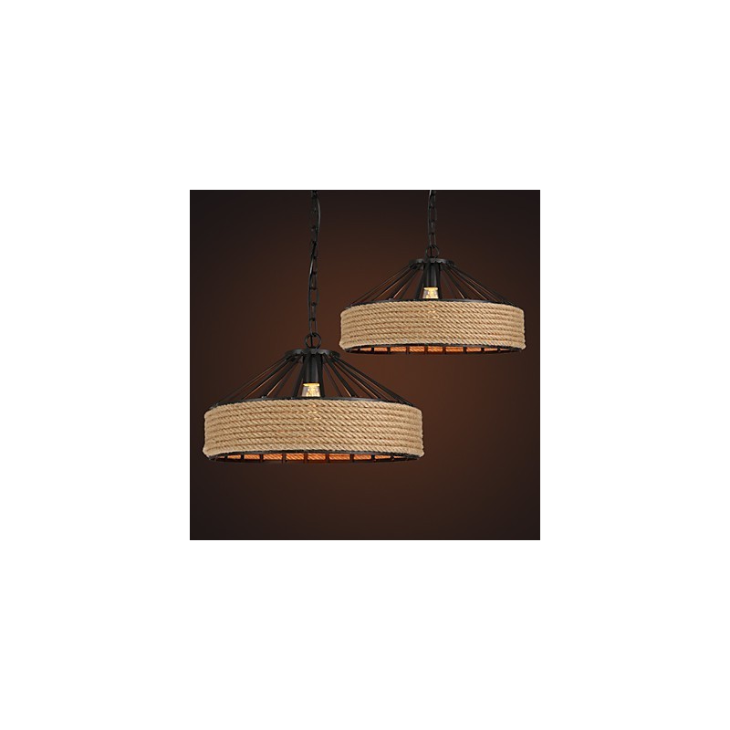 Lampada a sospensione moderna in metallo nero stile retrò, 1 luce E26/E27