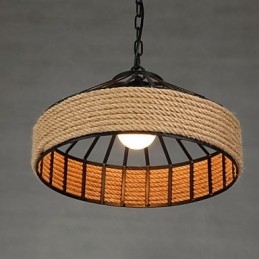 Lampada a sospensione moderna in metallo nero stile retrò, 1 luce E26/E27