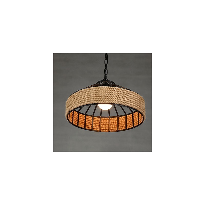 Lampada a sospensione moderna in metallo nero stile retrò, 1 luce E26/E27