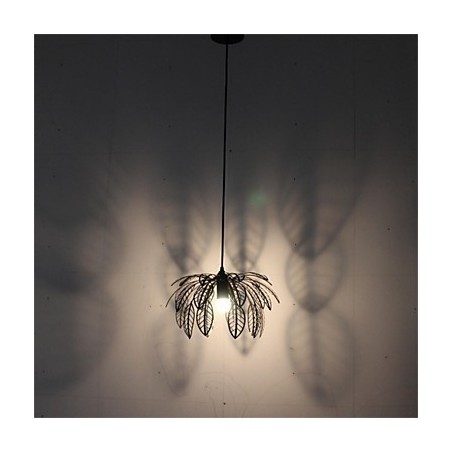 Lampadario a sospensione in ferro a forma di foglia, 1 luce, retrò