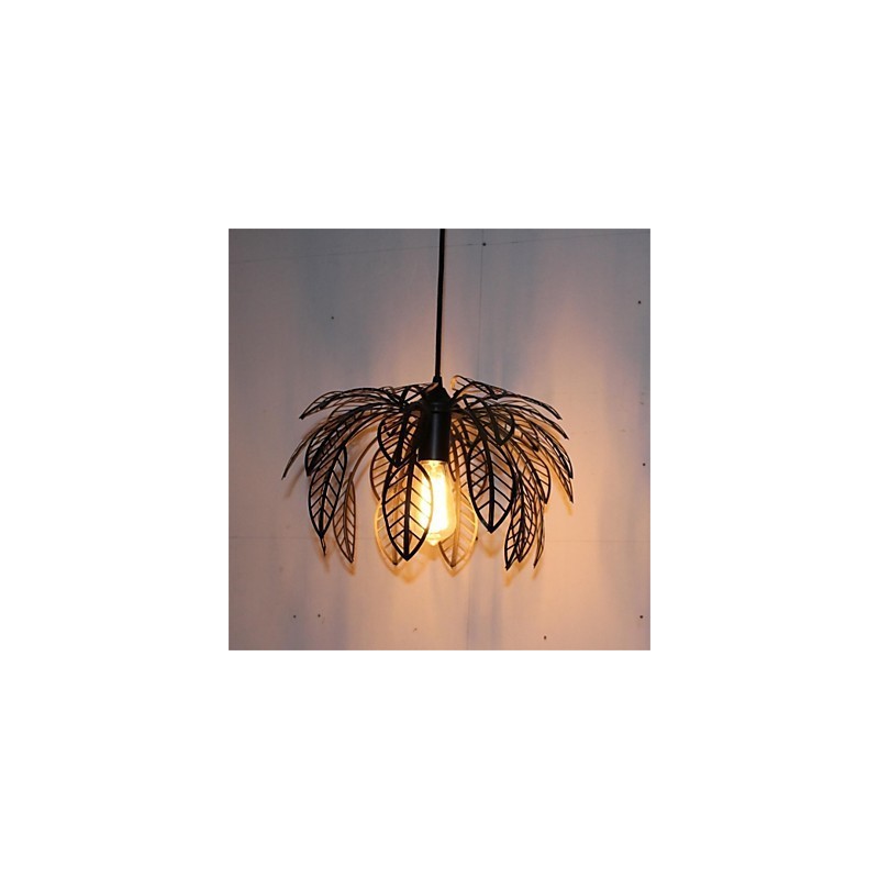 Lampadario a sospensione in ferro a forma di foglia, 1 luce, retrò