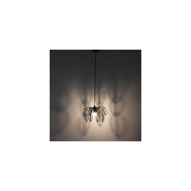 Lampadario a sospensione in ferro a forma di foglia, 1 luce, retrò