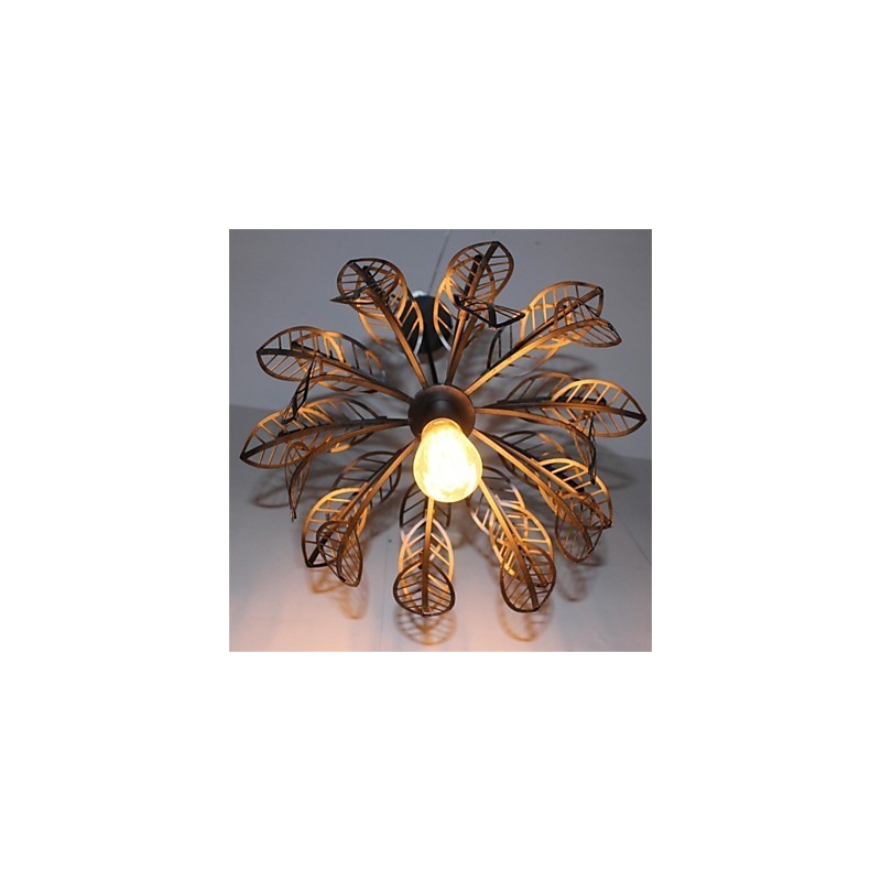 Lampadario a sospensione in ferro a forma di foglia, 1 luce, retrò