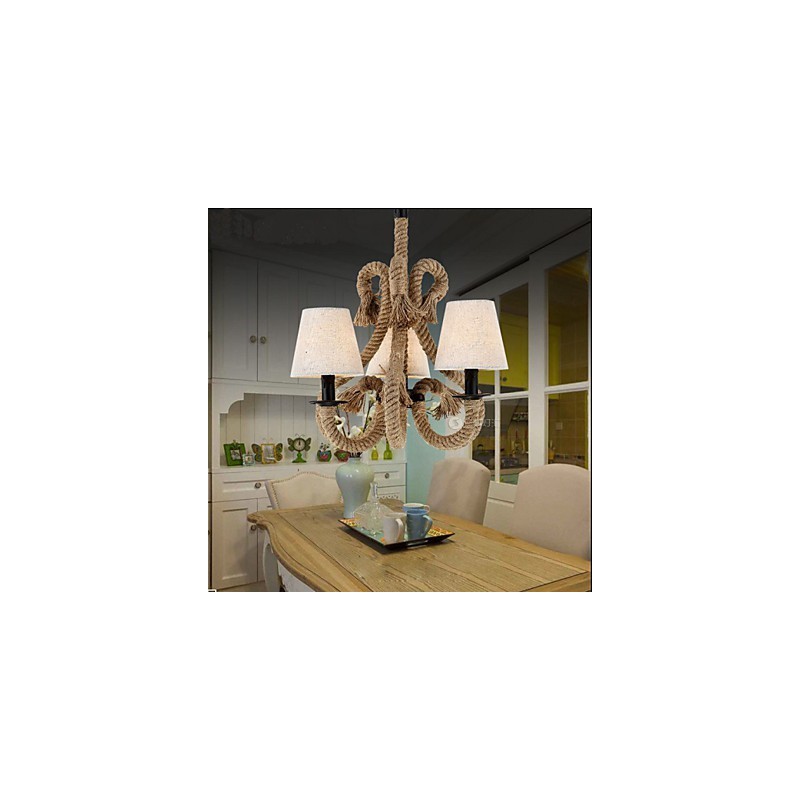 Lampadario retrò minimalista in corda