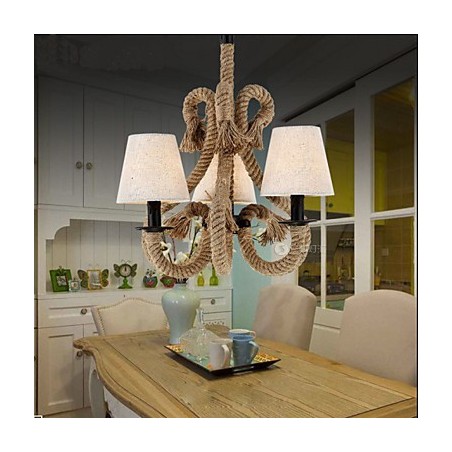 Lampadario retrò minimalista in corda