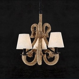 Lampadario retrò minimalista in corda