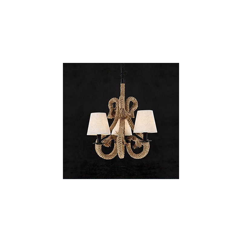 Lampadario retrò minimalista in corda