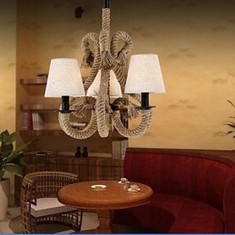 Lampadario retrò minimalista in corda
