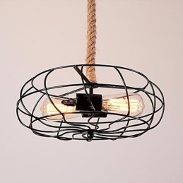 Lampadario a sospensione industriale vintage in metallo nero con ventilatore