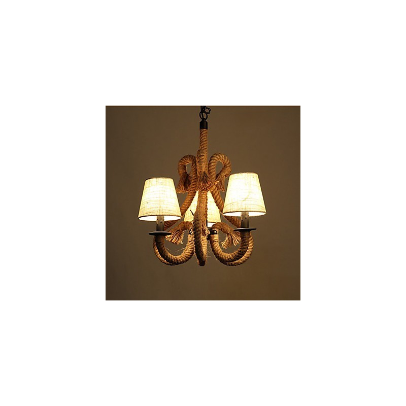 Lampadario retrò minimalista in corda