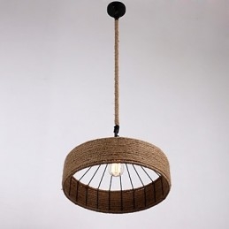 Lampada a sospensione mini a corda stile moderno contemporaneo country beige 1 luce
