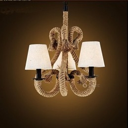 Lampadario retrò minimalista in corda