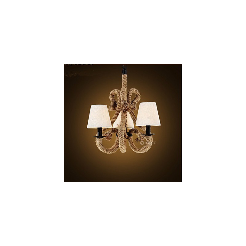 Lampadario retrò minimalista in corda
