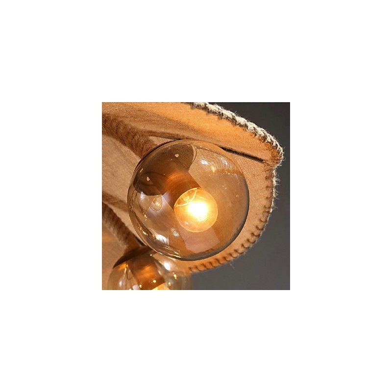 Lampadario a sospensione country vintage in metallo dipinto, 3 luci E12/E14, oro