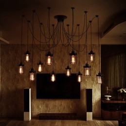 Lampadario a fiore con 12 luci stile country americano retrò