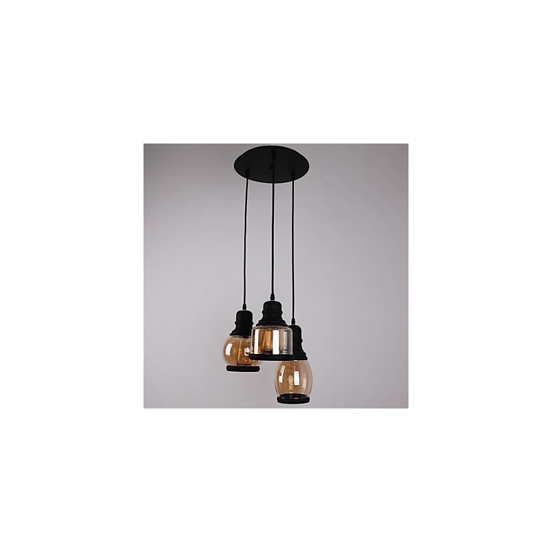 Lampada a sospensione in vetro antico 3 luci minimalista artistica