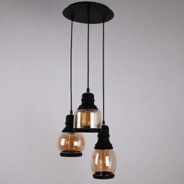 Lampada a sospensione in vetro antico 3 luci minimalista artistica