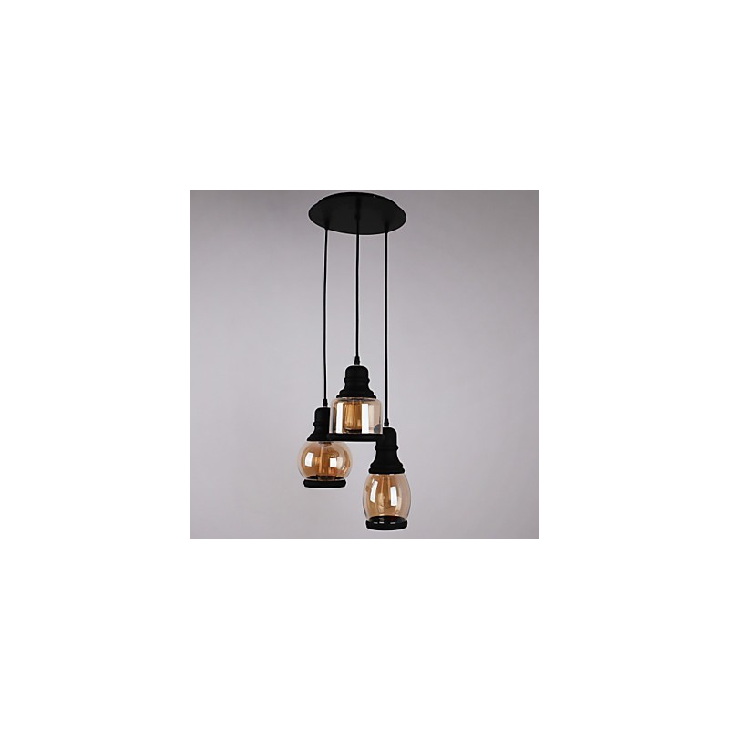 Lampada a sospensione in vetro antico 3 luci minimalista artistica