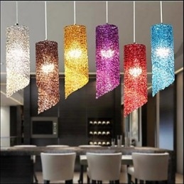Lampada a sospensione cilindrica rotonda in alluminio a testa singola