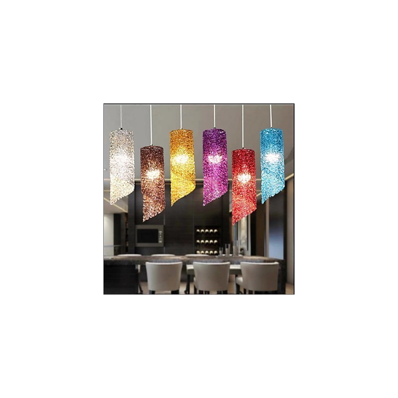 Lampada a sospensione cilindrica rotonda in alluminio a testa singola