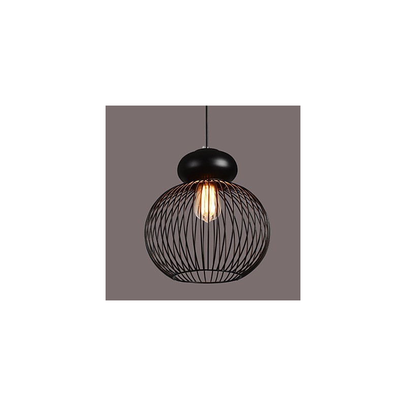 Lampada a sospensione retrò in metallo nero