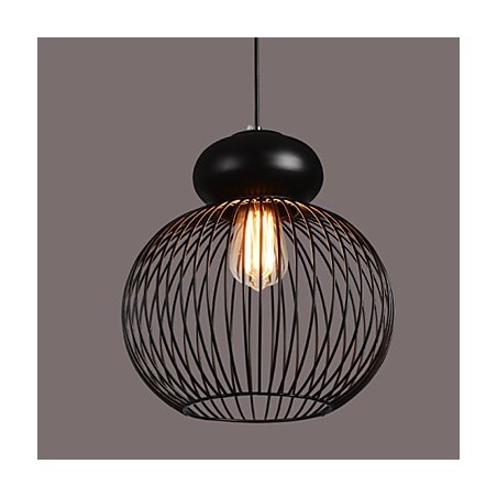 Lampada a sospensione retrò in metallo nero