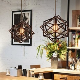 Lampada a sospensione in metallo stile retrò, regolabile, 1 lampadina E26/E27, max 40 W