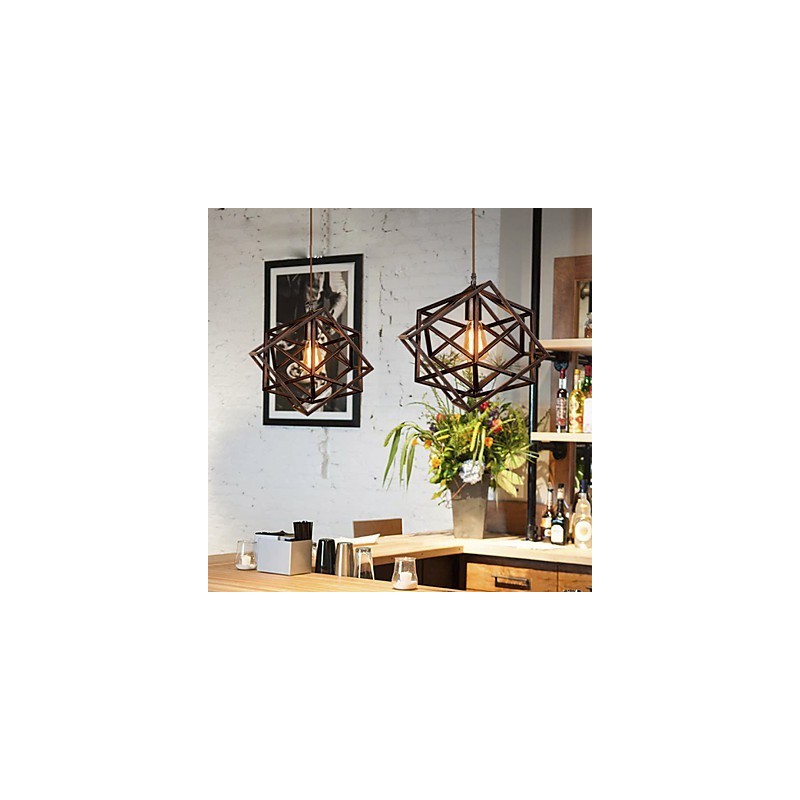 Lampada a sospensione in metallo stile retrò, regolabile, 1 lampadina E26/E27, max 40 W