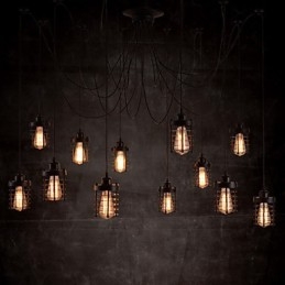 Lampadario a fiore con 12 luci stile country americano retrò