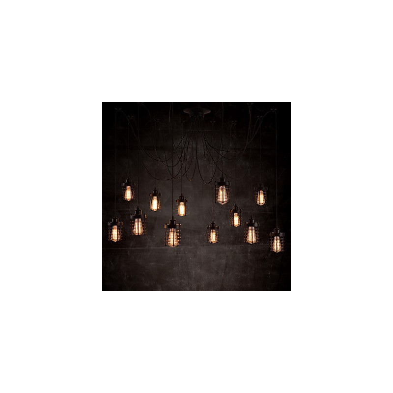 Lampadario a fiore con 12 luci stile country americano retrò