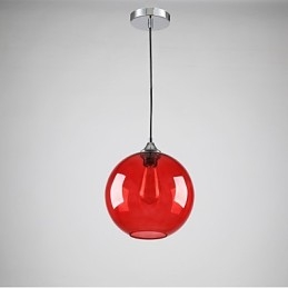 Lampada a sospensione moderna in vetro rosso con bolle rotonde