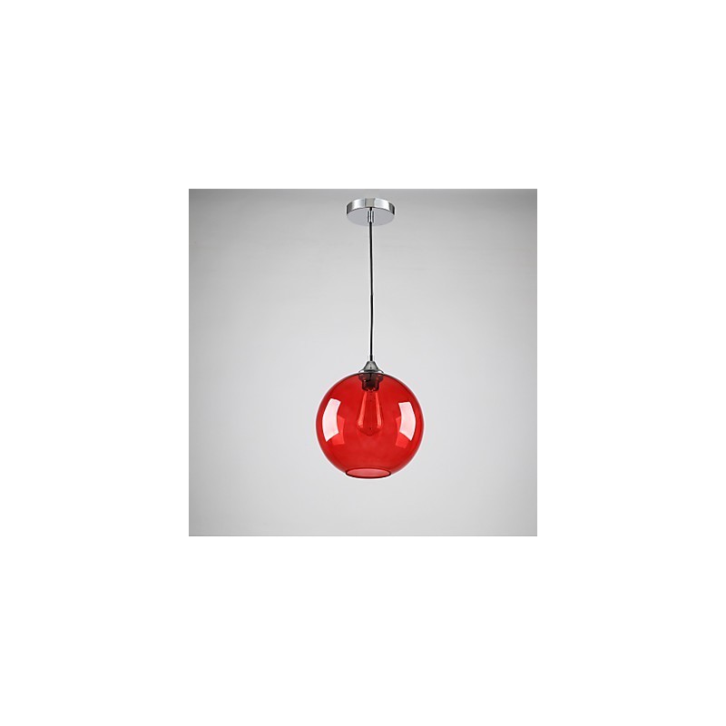 Lampada a sospensione moderna in vetro rosso con bolle rotonde