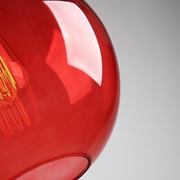 Lampada a sospensione moderna in vetro rosso con bolle rotonde