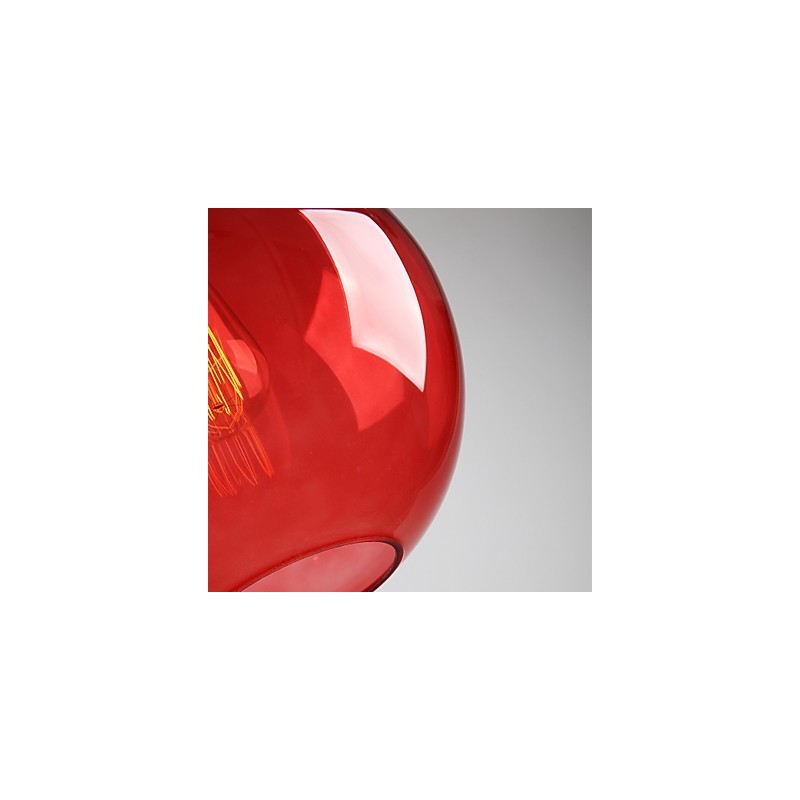 Lampada a sospensione moderna in vetro rosso con bolle rotonde